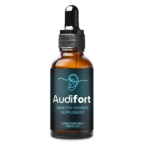 Audifort dropper bottle with the ear logo label from the official website