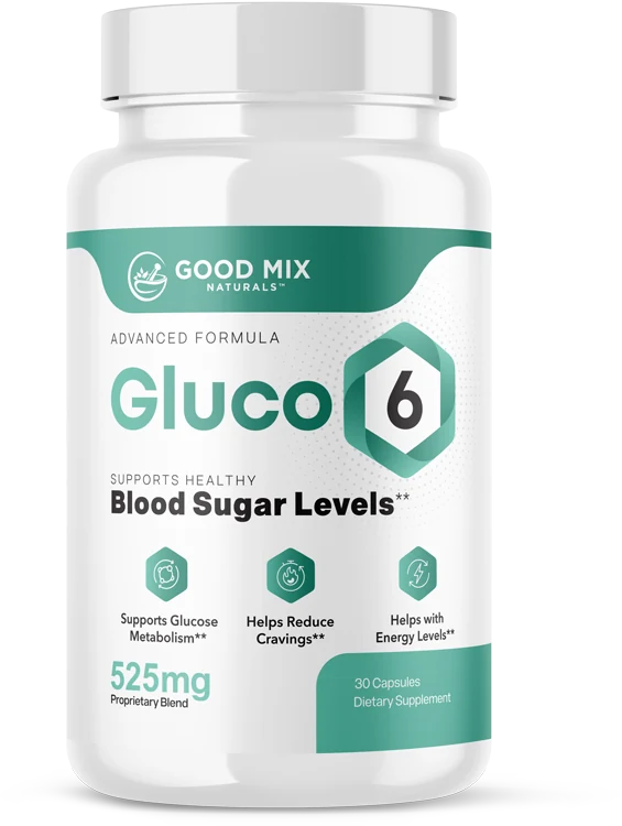 Gluco6 Advanced Formula bottle holding 30 capsules, from the official website