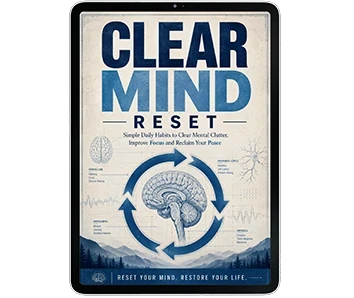 Neuro Serge bonus guide Clear Mind Reset shown on a tablet, included with 3 and 6 bottles