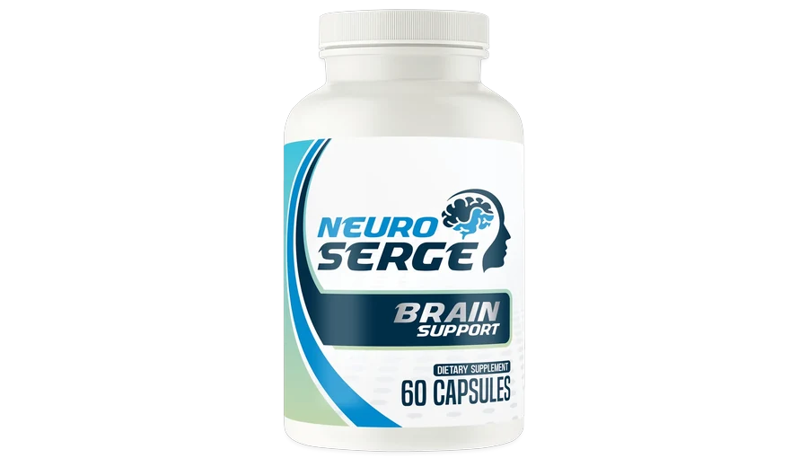 Neuro Serge Brain Support bottle with the Dietary Supplement and 60 Capsules label, from the official website