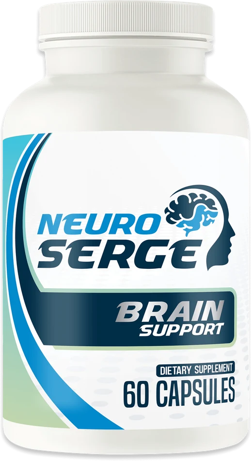Neuro Serge Brain Support bottle holding 60 capsules, from the official website