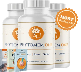 Phytomem One for sale: the three-bottle Phytomem One package with bonus books and a Most popular badge