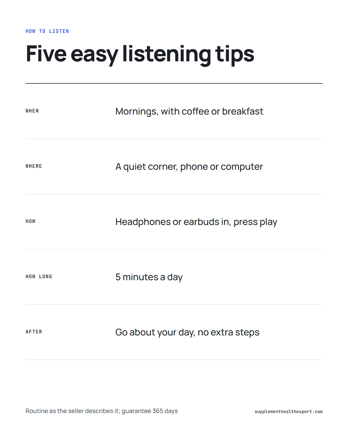 Forbidden China Wealth frequency infographic: five easy tips for when, where and how to listen