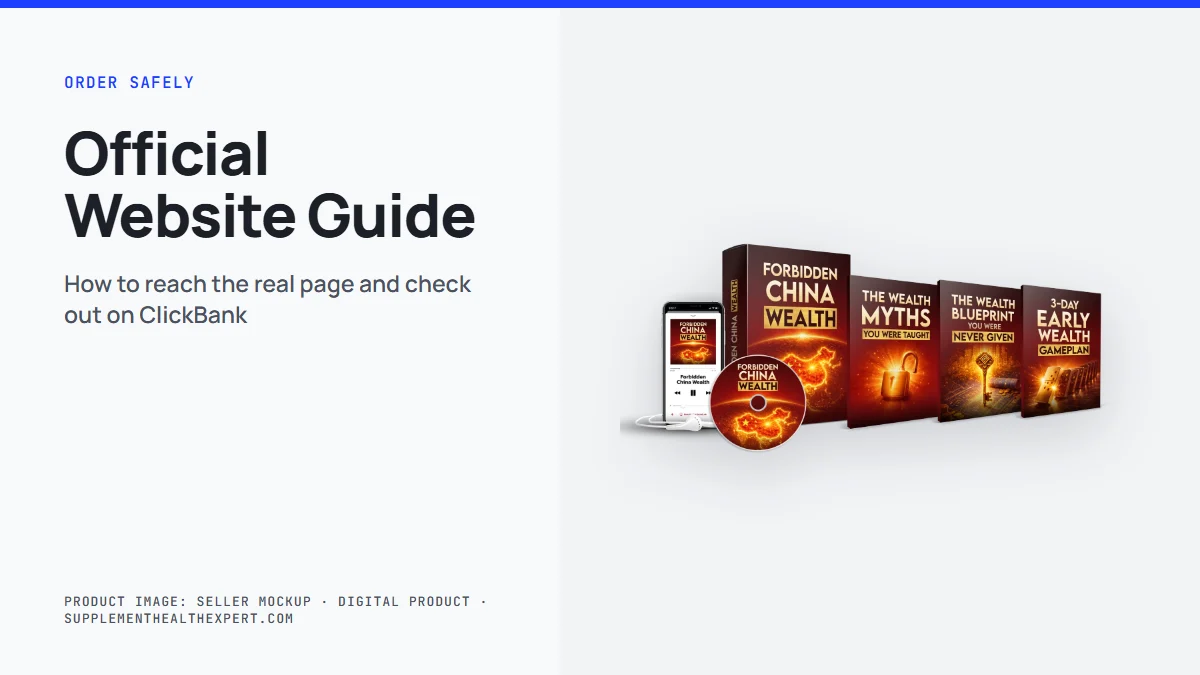 Forbidden China Wealth official website guide: the seller's digital audio mockup with its three bonus guides
