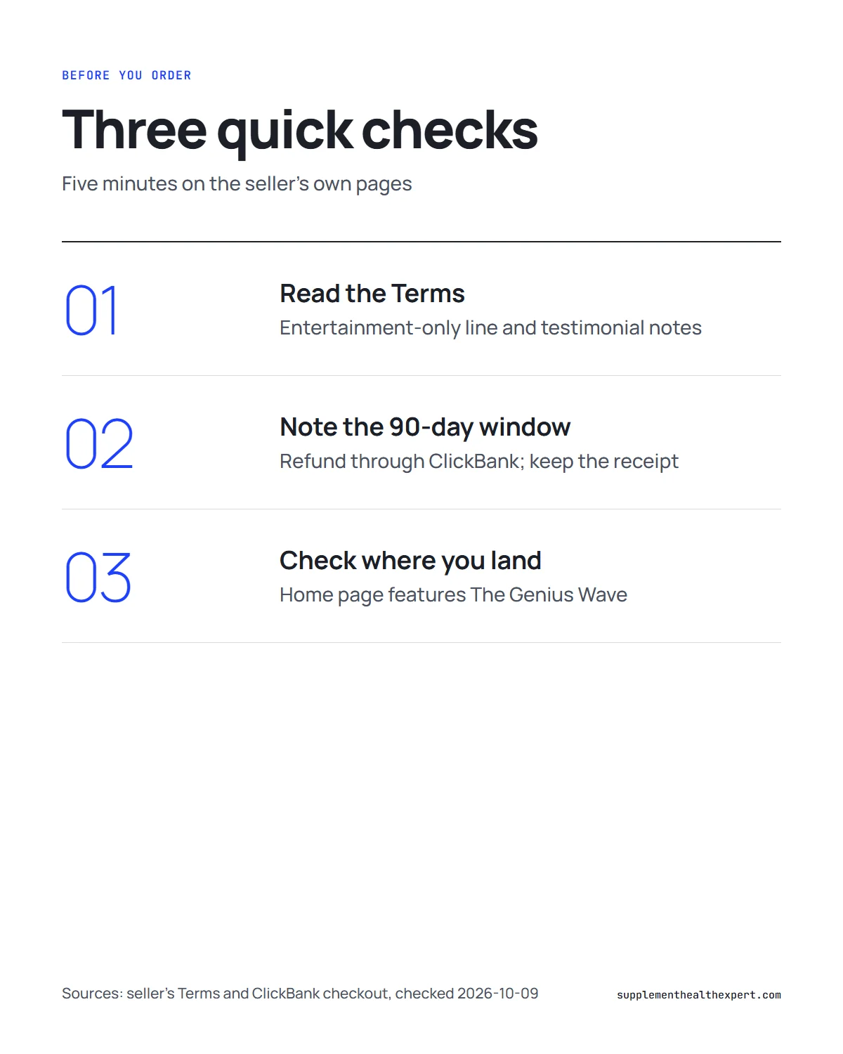 Genius song review checklist infographic: three checks to make before you order the audio track