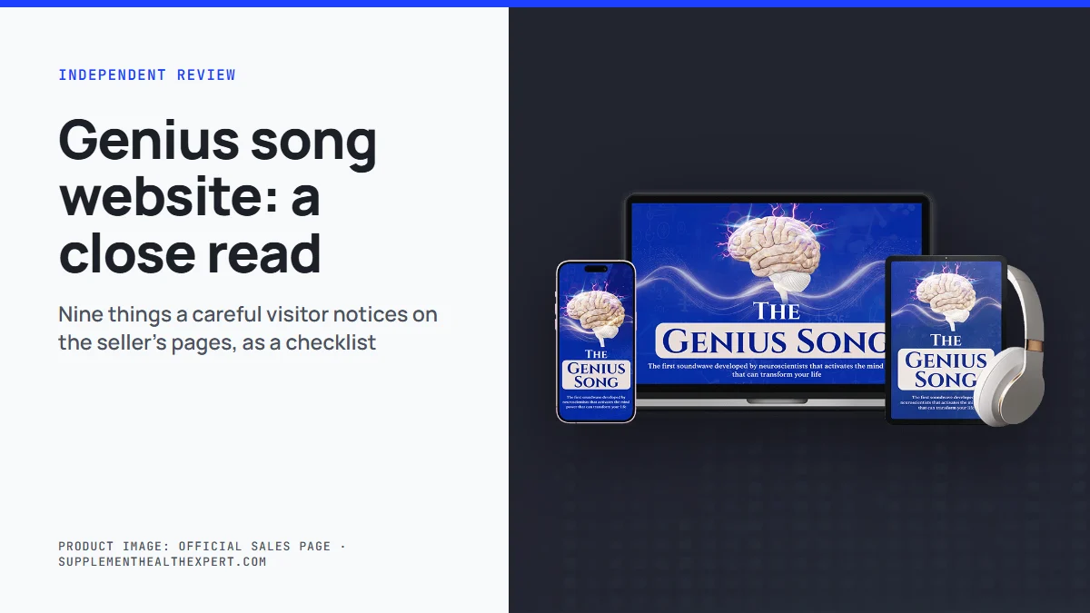 Genius Song website: product mockup of the audio track on a graphite background