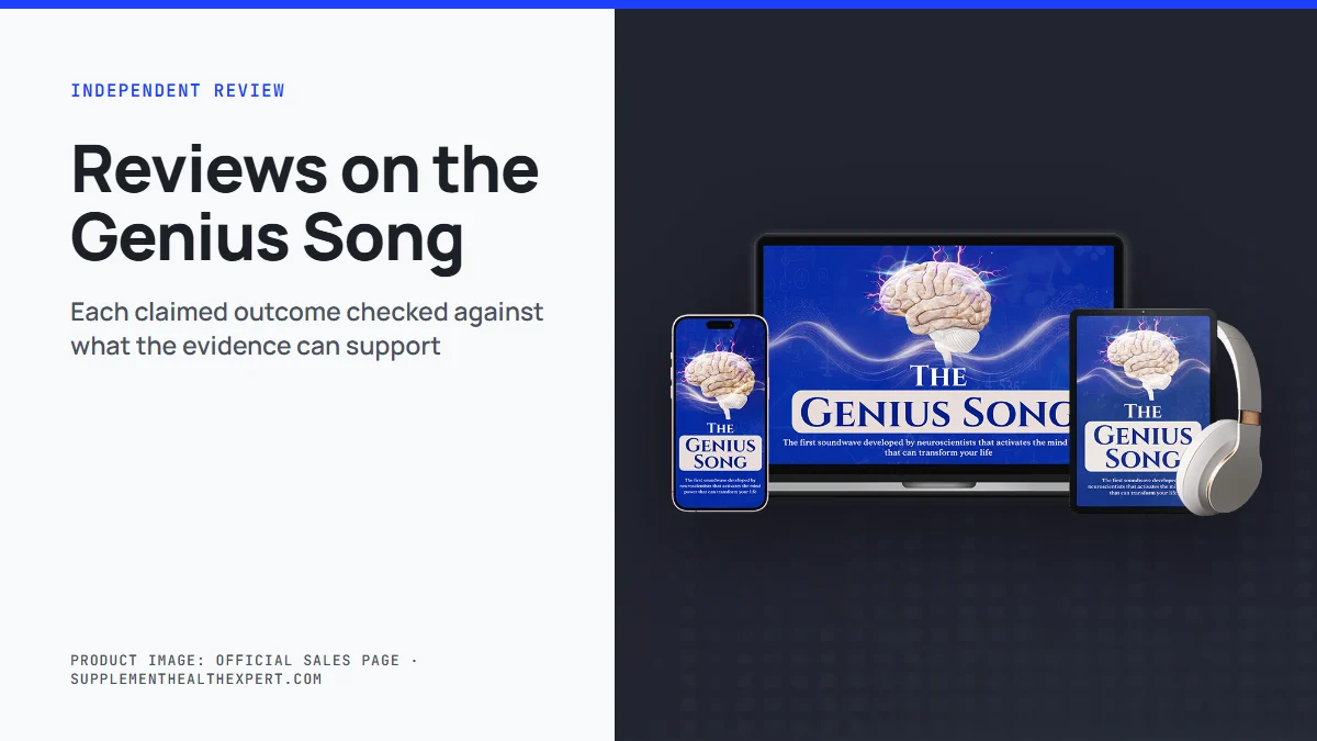Reviews on The Genius Song: the seller's audio track mockup on a graphite background