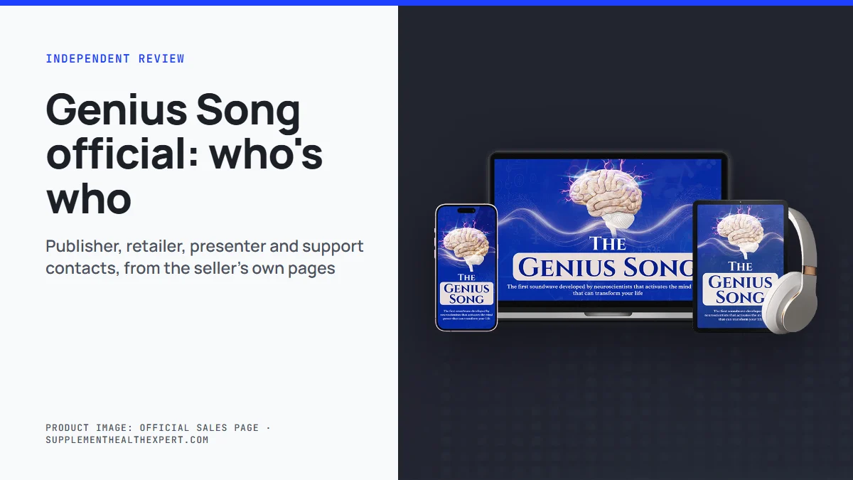 The Genius Song official: product mockup of the audio track on a graphite background