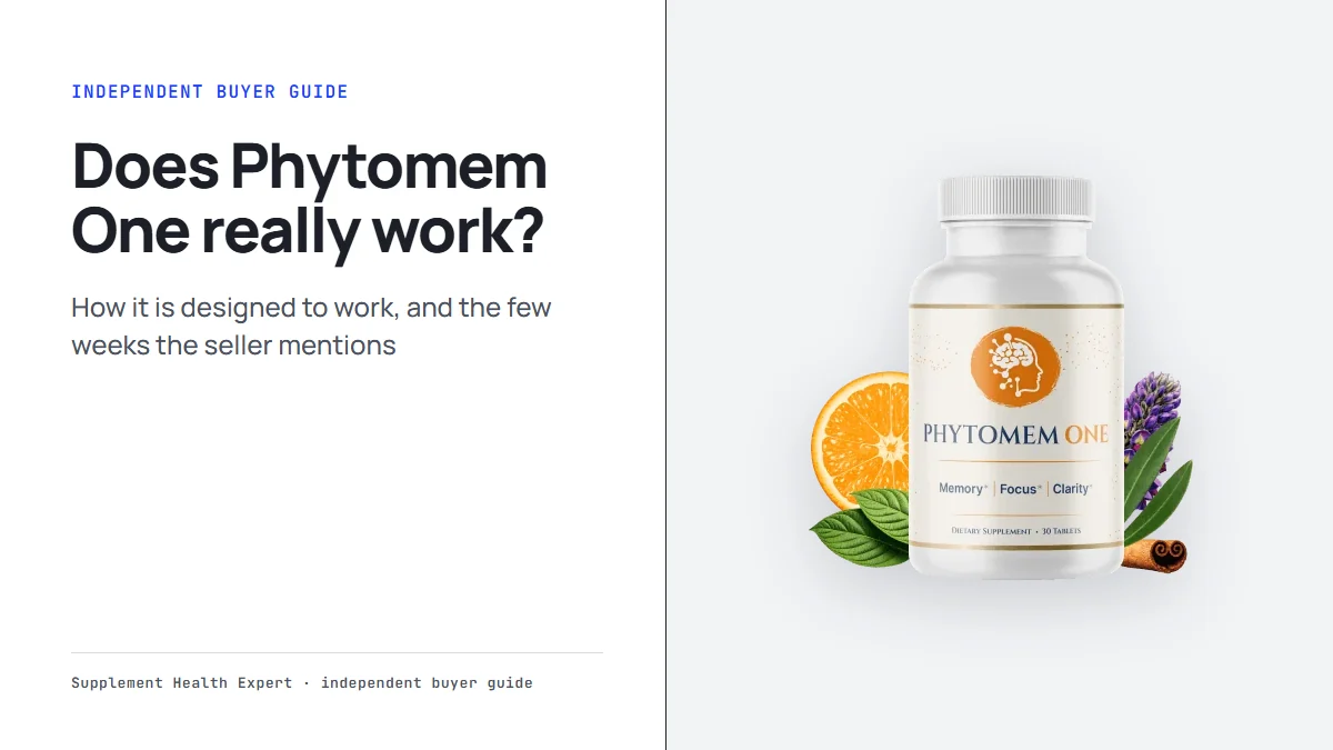 Phytomem One bottle with the headline Does Phytomem One really work? and a line about how it is designed to work