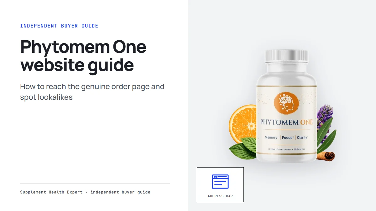 Phytomem One official website guide: the Phytomem One bottle with a browser icon