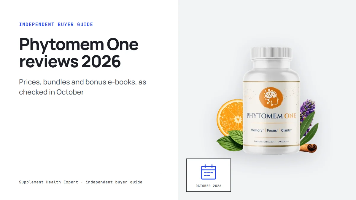 Phytomem One reviews 2026: a graphic with the Phytomem One bottle, a calendar icon and the headline Phytomem One reviews 2026