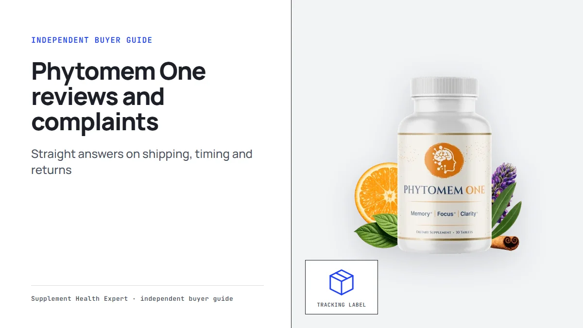 Phytomem One reviews and complaints: the Phytomem One bottle with a tracking label icon