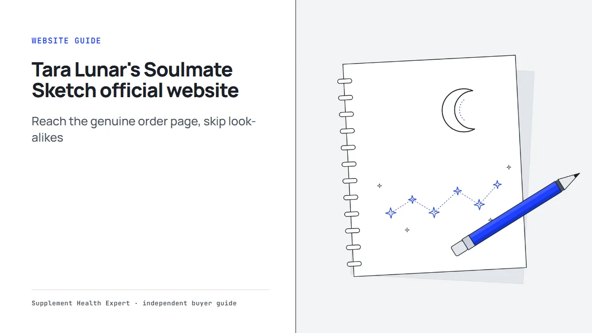 Tara Lunar's Soulmate Sketch official website guide: our own illustration of a sketchbook, a pencil, a moon and stars